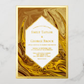 Minimal Earth Tone Terracotta Künstlerisch Hochzei Folieneinladung (Vorderseite)