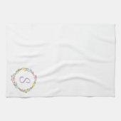 Minimal Easter Wreath Monogram And Easter Eggs Geschirrtuch (Horizontal)