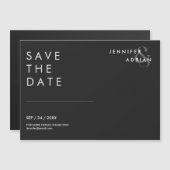 Minimal Eerie Schwarz Moderne Hochzeit retten das Magnetkarte (Vorne/Hinten)