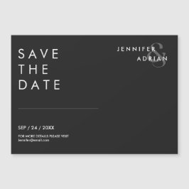 Minimal Eerie Schwarz Moderne Hochzeit retten das  Magnetkarte