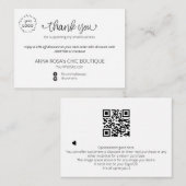 *~* Minimal einfach Dankeschön Branding Logo QR Begleitkarte (Vorne/Hinten)