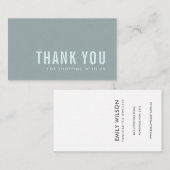 MINIMAL EINFACH GRAY AQUA BLAUE DANK DANK DANK DAN VISITENKARTE (Vorne/Hinten)