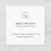 MINIMAL EINFACH HELLEN PINK DANK DANK DANK IHR LOG QUADRATISCHE VISITENKARTE (Rückseite)