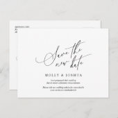 Minimal einfach, Hochzeit Einladung Vertagung Postkarte (Vorne/Hinten)