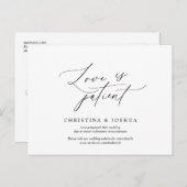 Minimal einfach, Hochzeit Einladung Vertagung Postkarte (Vorne/Hinten)