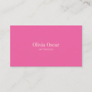 Minimal einfach Hot Pink Modern Beruflich Visitenkarte