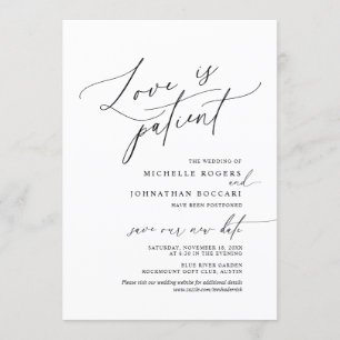 Minimal Einfach, Liebe im Geduldigen, Hochzeit ver Einladung