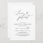 Minimal Einfach, Liebe ist geduldig, Hochzeit vers Einladung (Vorne/Hinten)