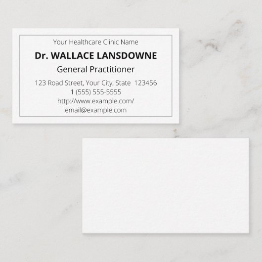 Minimal, einfach, medizinisch Beruflich Visitenkarte (Vorne/Hinten)