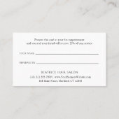 Minimal einfach, modern elegant empfehlungskarte (Rückseite)