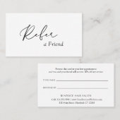 Minimal einfach, modern elegant empfehlungskarte (Vorne/Hinten)