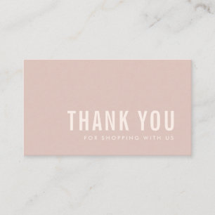 MINIMAL EINFACH PINK BLUSH DANKE DANK LOGO SHOPPPI VISITENKARTE