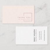 MINIMAL EINFACH PINK BLUSH REKTANGLE DANKE VISITENKARTE (Vorne/Hinten)