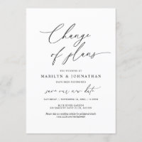 Minimal Einfach, Planänderung, Hochzeit verschoben