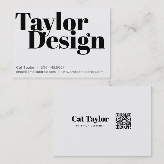 Minimal einfach Schwarz und Weiß Visitenkarte (Vorne/Hinten)