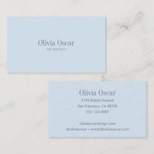 Minimal Einfach Weiches Blau Modern Professionell Visitenkarte