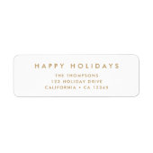 Minimal einfach weiß und Gold | Weihnachtsadresse (Vorne)