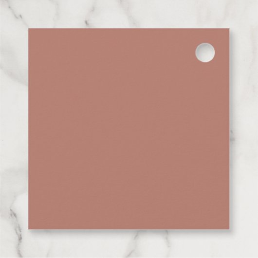 Minimal einfache alte Rose Hochzeit Geschenkanhänger (Rückseite)