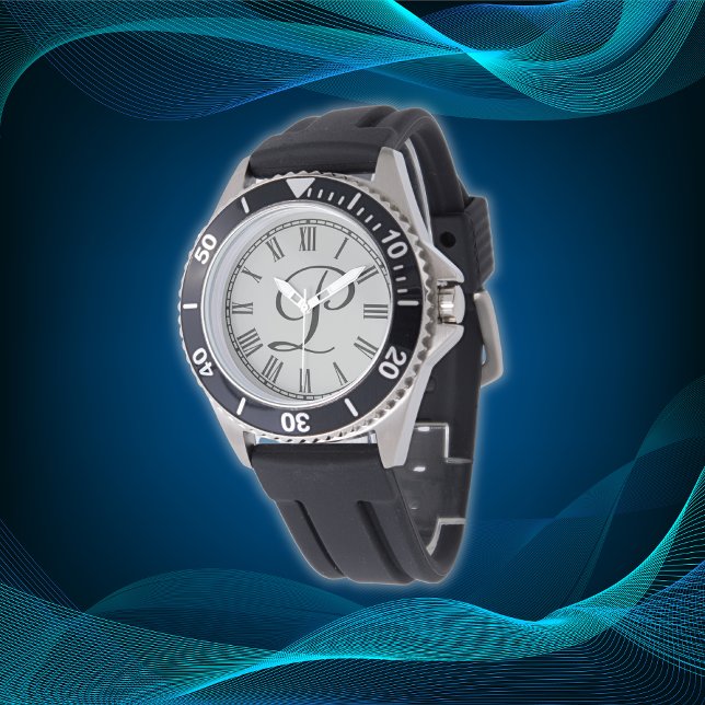 Minimal einfache Anfangsbuchstaben römische Zahlen Armbanduhr (Von Creator hochgeladen)