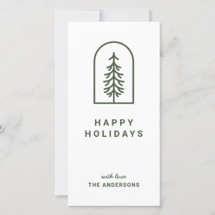 Minimal einfache Arc Foto Pine Holiday Card Feiertagskarte