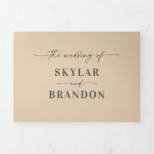 Minimal einfache blassgelbe fette Namen Hochzeit Dreifach Gefaltete Einladung (Cover)
