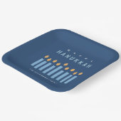 Minimal einfache blaugelbe Kerzen glücklich Hanukk Pappteller (Gewinkelt)