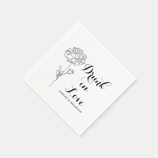 Minimal einfache Blume Hochzeit Napkins Serviette (Ecke)