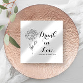 Minimal einfache Blume Hochzeit Napkins Serviette