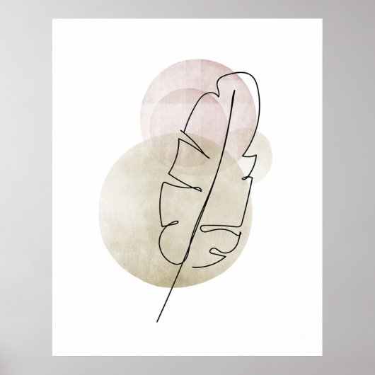 Minimal einfache Boho Zeichnungen Boho Chic Ästhet Poster (Vorne)