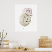 Minimal einfache Boho Zeichnungen Boho Chic Ästhet Poster (Küche)