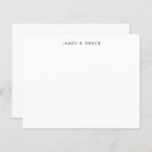 Minimal einfache Clean Couple Names Note Card (Vorne/Hinten)
