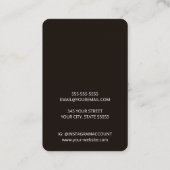 Minimal einfache Dark Chocolate Ohrring-Grafikkart Visitenkarte (Rückseite)