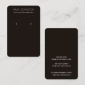 Minimal einfache Dark Chocolate Ohrring-Grafikkart Visitenkarte (Vorne/Hinten)