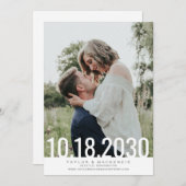 Minimal einfache Datumsüberlagerung Rette die Save The Date (Vorne/Hinten)