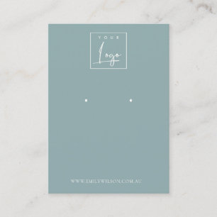 Minimal einfache dunkelblaue graue Ohrring-Anzeige Visitenkarte