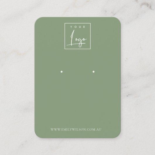 Minimal einfache, dunkle, verirrte grüne Ohrmarkie Visitenkarte (Vorderseite)