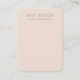 Minimal einfache Dusky Blush Pink Ohrring-Anzeige Visitenkarte