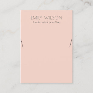 Minimal einfache Dusky Peach Necklace Display Visitenkarte