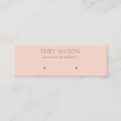 Minimal einfache Duskysche Rose Rosa Ohrring-Anzei Mini Visitenkarte (Vorderseite)
