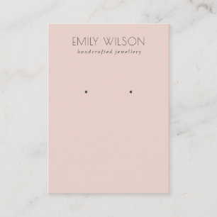 Minimal einfache Duskysche Rose Rosa Ohrring-Anzei Visitenkarte