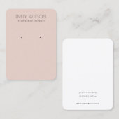 Minimal einfache Duskysche Rose Rosa Ohrring-Anzei Visitenkarte (Vorne/Hinten)