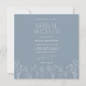 Minimal einfache Dusty Blue Bridal Dusche Einladun Einladung (Vorderseite)