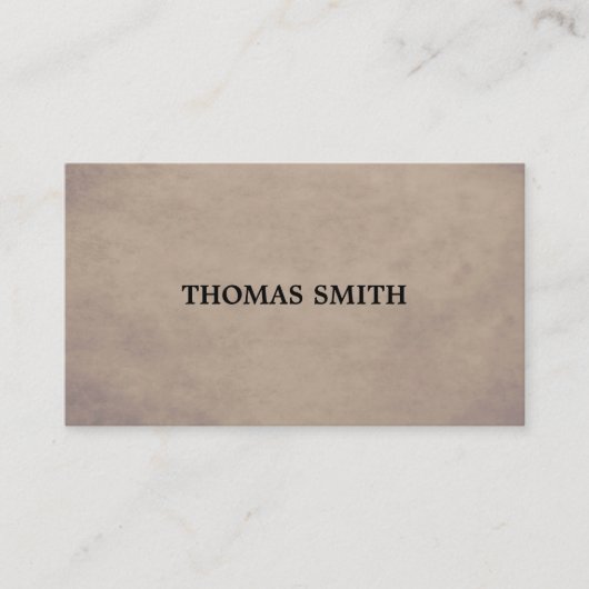 Minimal einfache Elegant Texture Brown Berater Visitenkarte (Vorderseite)