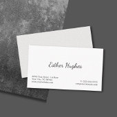 Minimal einfache Elegant Texture White Consultant Visitenkarte