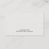 Minimal einfache Elegant Texture White Consultant Visitenkarte (Rückseite)