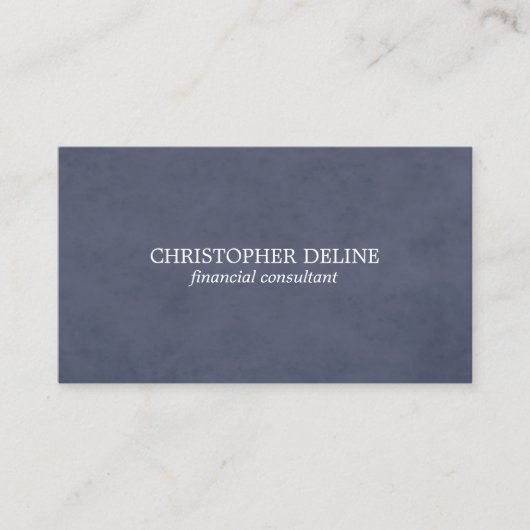 Minimal einfache Elegant Textured Blue Consultant Visitenkarte (Vorderseite)