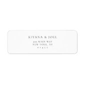 Minimal einfache Elegante Hochzeit-Rücksendeadress (Vorne)