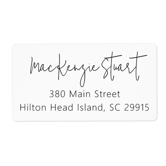 Minimal einfache, elegante Skriptadresse Versand (Vorne)