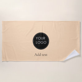 Minimal einfache Firmenlogo-Pfirsich Strandtuch