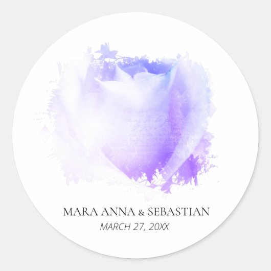 Minimal einfache florale Hochzeitspaare Klassische Runder Aufkleber (Vorderseite)